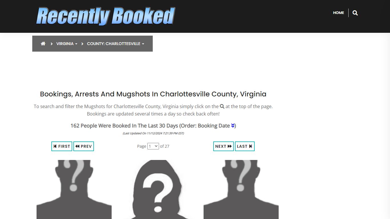 Bookings, Arrests and Mugshots in Charlottesville County, Virginia